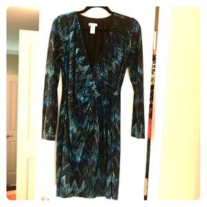 NWOT Cache Wrap Dress Zipper Detail Sleeves